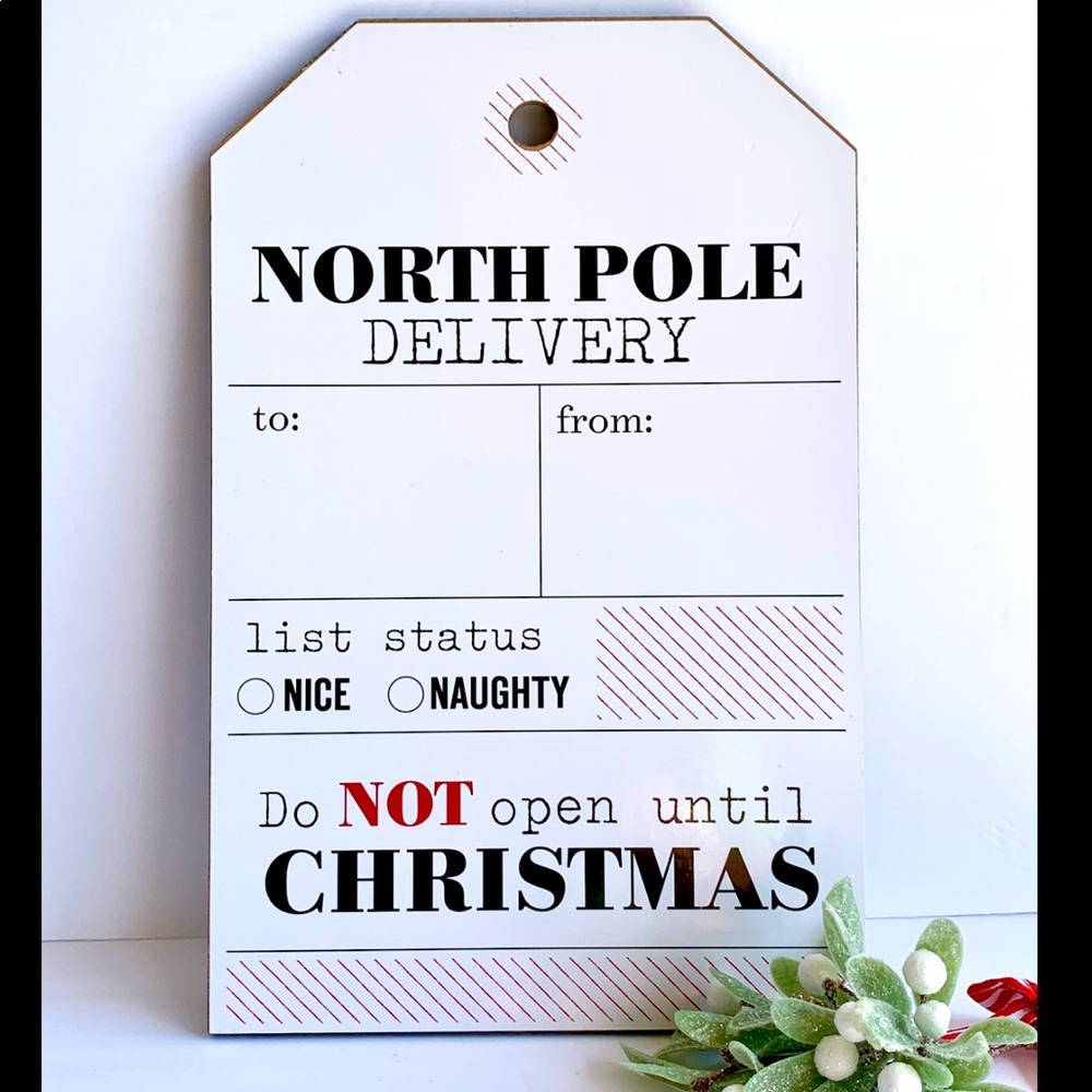 Target Holiday Tag Sign "North Pole Delivery"